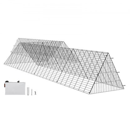 Höns tunnlar, 287 x 78,7 x 24,2 tum (LxBxH) Höns tunnlar för gården, Bärbara höns tunnlar för utomhusbruk med hörnramar, 2 set, Lämpliga för höns, ankor, kaniner