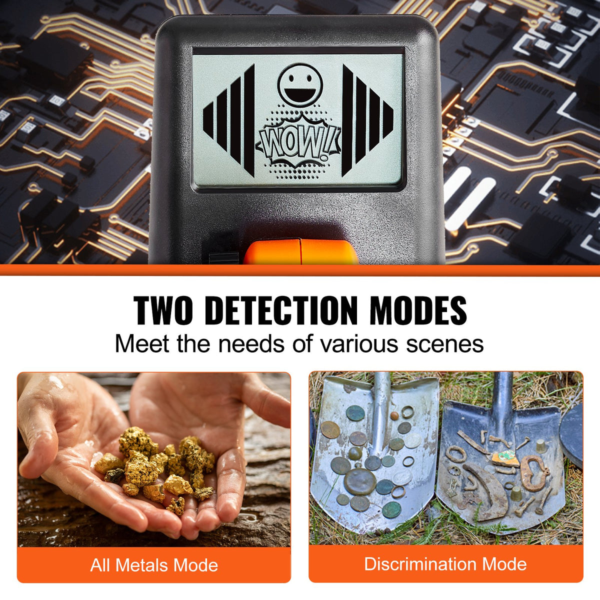Metal Detector for Kids, 15.2 cm Waterproof Search Coil with LCD Display, Adjustable 66 cm - 91.4 cm Gold Detector, Lightweight Carbon Fiber Stem for Junior & Youth Detecting Gold Coin Treasure