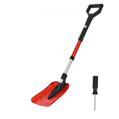Snöskyffel för uppfart, 22 cm hopfällbar snöskyffel med D-format handtag, , 36-40 tum justerbar, lätt snöborttagningsverktyg i aluminiumlegering, minskar ryggspänningar för trädgård, bilcamping