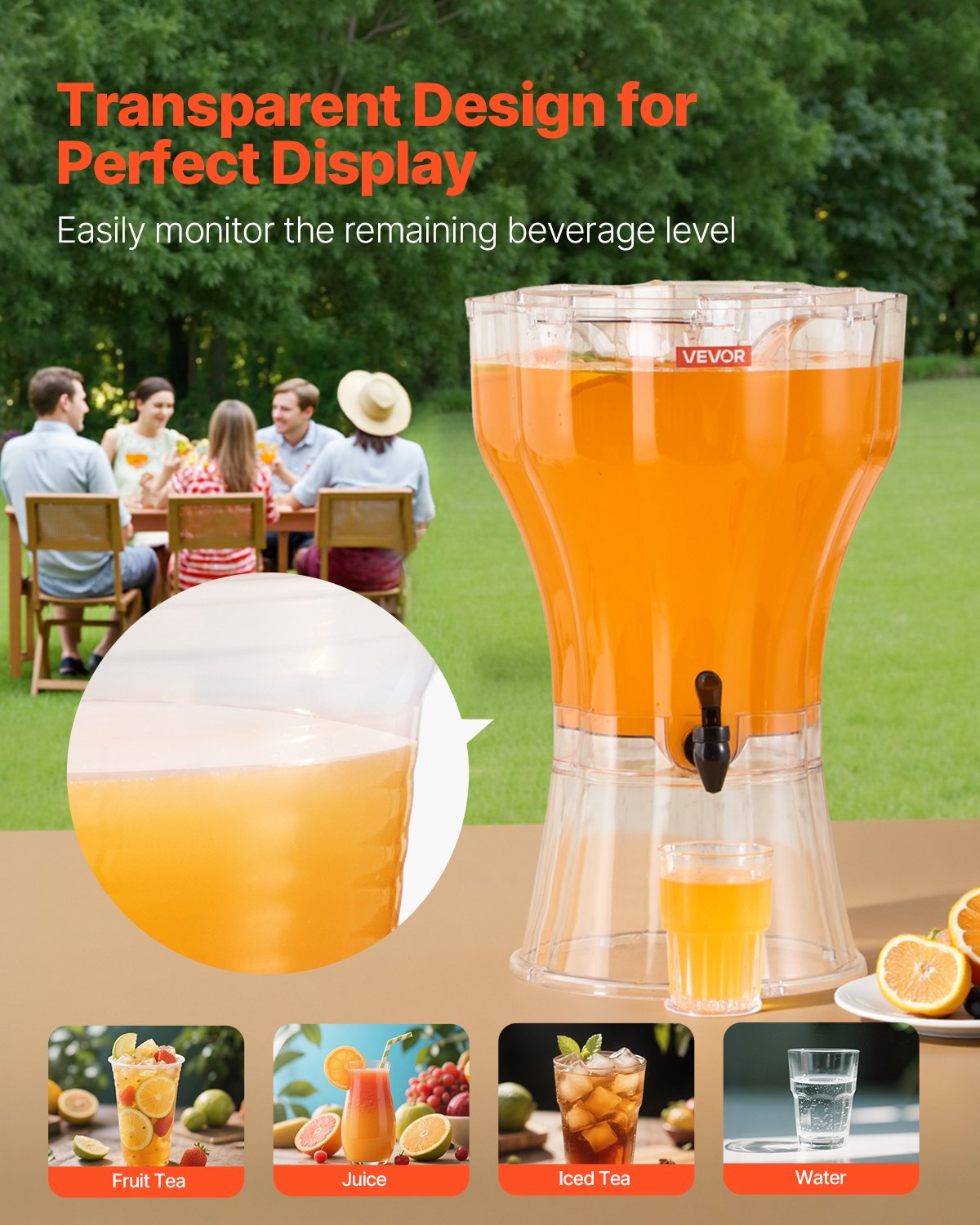 Dryckesdispenser, 13L dryckesdispenser för fester, Plastjuicedispensrar med droppfri kran, Iste-citronjuice-vattendispensrar, för restauranger, hotell, fester