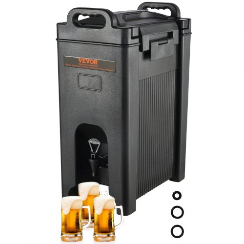 Isolerad dryckesdispenser, 18,9 l, livsmedelsklassad LDPE-servering för varma och kalla drycker, termisk dryckesdispenserkylare med 2,3 cm PU-lager, tvåstegs kranhandtag, för restaurang, dryckesbutik