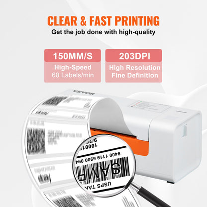 Thermal Label Printer, 4x6 Label Printer, Thermal Label Maker with Automatic Label Recognition, Support Windows/MacOS/Linux, Compatible with Amazon, eBay, Etsy, UPS,etc