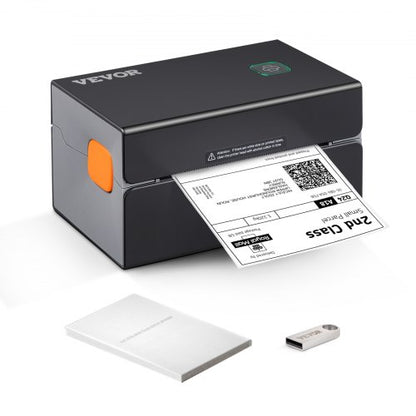 Termisk etikettskrivare, 300 DPI för 4x6-postpaket, Bluetooth och automatisk etikettigenkänning, stöd för Windows/MacOS/Linux/Chromebook/Android/IOS, kompatibel med Amazon, eBay, Etsy etc., svart