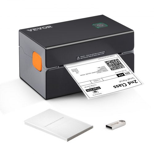 Termisk etikettskrivare, 300 DPI för 4x6-postpaket, Bluetooth och automatisk etikettigenkänning, stöd för Windows/MacOS/Linux/Chromebook/Android/IOS, kompatibel med Amazon, eBay, Etsy etc., svart
