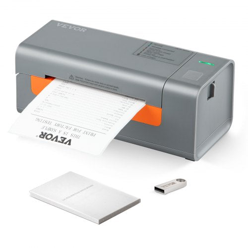 Termisk etikettskrivare, 203 DPI 60 st/min för 4x6-postpaket, USB-anslutning och automatisk etikettigenkänning, stöd för Windows/MacOS/Linux, kompatibel med Amazon, eBay, Etsy, UPS, etc., grå