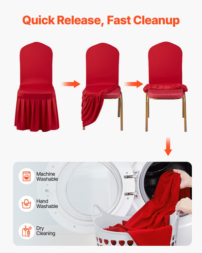 30 st röda stolsöverdrag, polyester-spandex stolsöverdrag, stretchöverdrag för bröllopsfest, middag, bankett, platt front, passar stolsmått upp till 20,08 x 17,72 x 37,4 tum