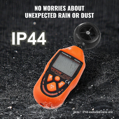Handhållen anemometer, 14℉-113℉, digital vindhastighetsmätare med LED-bakgrundsbelyst skärm, mäter vindhastighet, vindtemperatur, luftflöde, vindkylning, för segling, surfing, drönare, flygning, HVAC