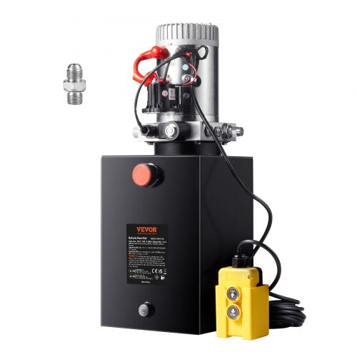 Hydraulpump, 20 liters hydraulaggregat, enkelverkande tippvagnspump, flödeshastighet 0,91 GPM, maxavlastningstryck 3200 PSI, DC 12V hydraulpump för tippvagnslyft