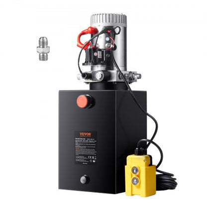 Hydraulpump, 12 liters hydraulaggregat, enkelverkande tippvagnspump, flödeshastighet 0,91 GPM, maxavlastningstryck 3200 PSI, DC 12V hydraulpump för tippvagnslyft