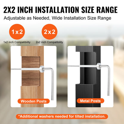 20-pack osynlig kabelräckessats, T316 rostfritt stål 3,2 mm osynlig mottagare och pressningsände för kabelräcke, pressningsspännare 3,2 mm för trä-/metallstolpe, kabelräckesdetaljer, silver
