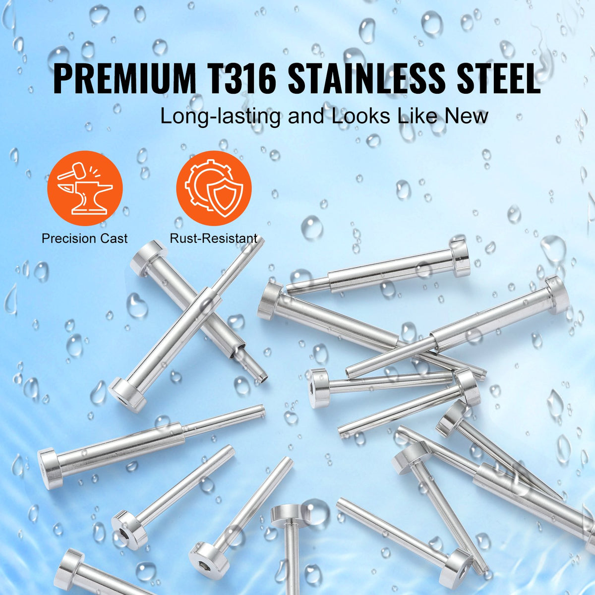 20-pack osynlig kabelräckessats, T316 rostfritt stål 3,2 mm osynlig mottagare och pressningsände för kabelräcke, pressningsspännare 3,2 mm för trä-/metallstolpe, kabelräckesdetaljer, silver