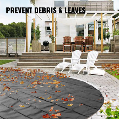 Poolsäkerhetsskydd, 13 fot i diameter, nedgrävt poolskydd, träkolsfärgade PVC-poolskydd, runt säkerhetspoolskydd, nedgrävt säkerhetsskydd, massivt säkerhetspoolskydd för pool, vinterskydd