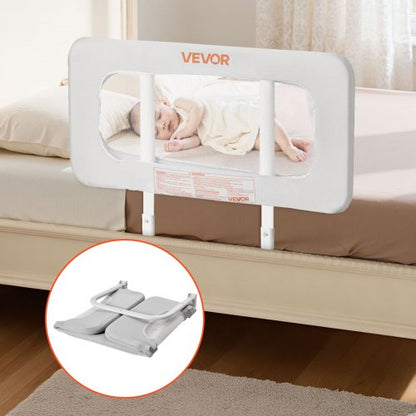 Toddler Bed Rail, Kids Beds Guard Rail with Reinforced Iron Pipe and Oxford Cloth, Adjustable Height Bed Side Railing, Portable Guard Bumper Barrier for Crib, Bunk, 800 x 670 mm, 1 Piece