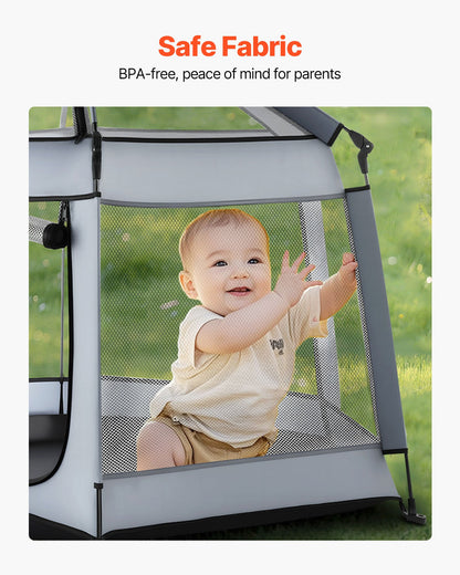 Baby Playpen, Pop Up Toddler Playpen with Canopy, Indoor & Outdoor Portable Play Yard for Babies Toddlers with UPF 50+ Sunshades & Travel Bag for Home Park Beach, Foldable & Lightweight
