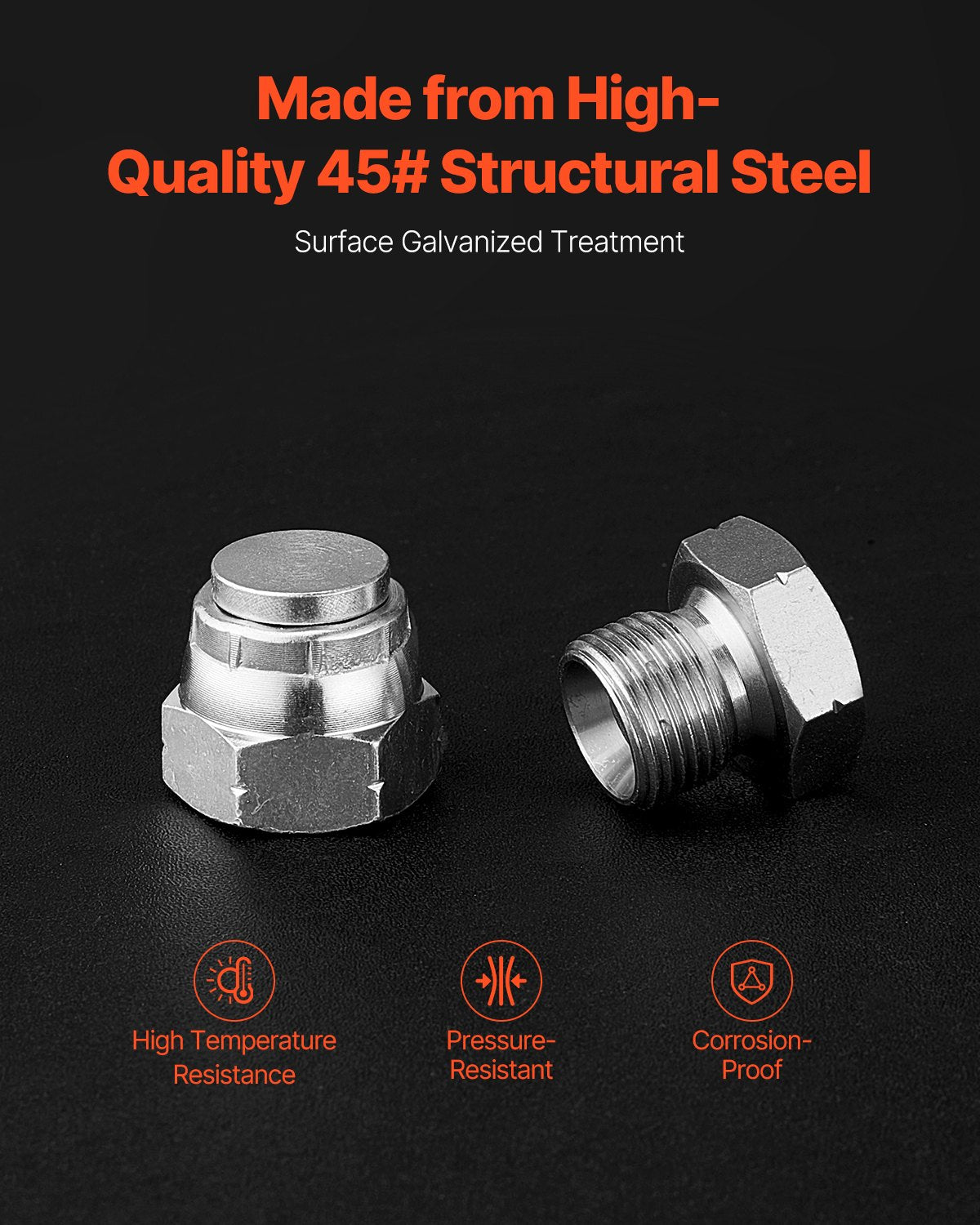 72 delar ORFS hydraulkopplingar, O-ringstätningskopplingssats, hydrauliska slang- och rörkopplingar, lock- och pluggsats för hydraulik, O-ringssortimentsats med precisionsgänga, storlekar 4 6 8 10 12 16
