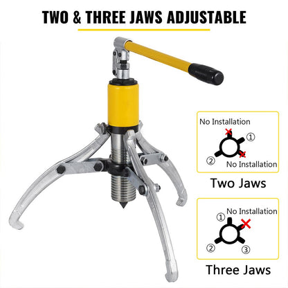 Mophorn 15 Ton Hydraulic Gear Puller Adjustable 3 Jaws Wheel Bearing Pulling Separator 3 in 1 Pump Oil Tube Drawing Machine Wheel Bearing Hub Removal Tool with Case