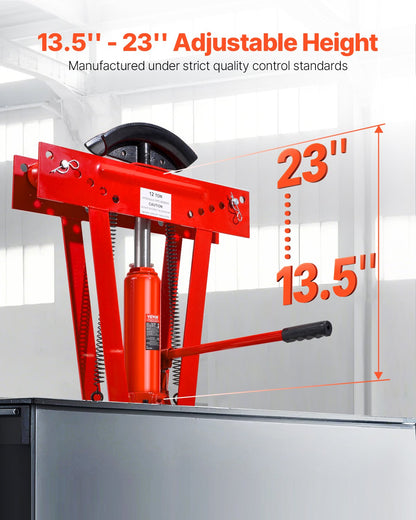 Hydraulisk rörbockare, 12 tons manuell kopparrörsbockningsmaskin med 6 matriser (1/2" - 2") och 90 - 180° justerbara rullar, kraftig rörbockare för rörlednings- och räckeskonstruktion