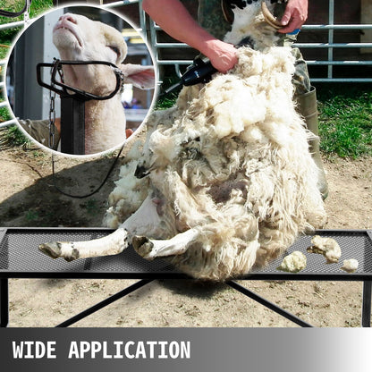 Livestock Stand 51x23 inches, Trimming Stand with Straight Head Piece, Goat Trimming Stand Metal Frame Sheep Shearing Stand Livestock Trimming Stands