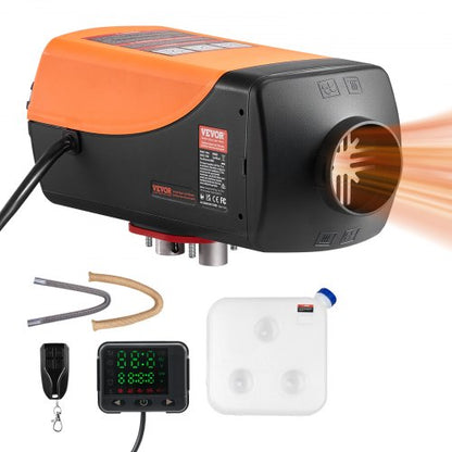 Diesel Air Heater, 8 kW DC12-24V, Fast Heating Diesel Parking Heater with Remote Control and Color Digital Display, 10L Fuel Tank, Low Noise, Voice Announcement, for RV, Truck, Boat and Trailer
