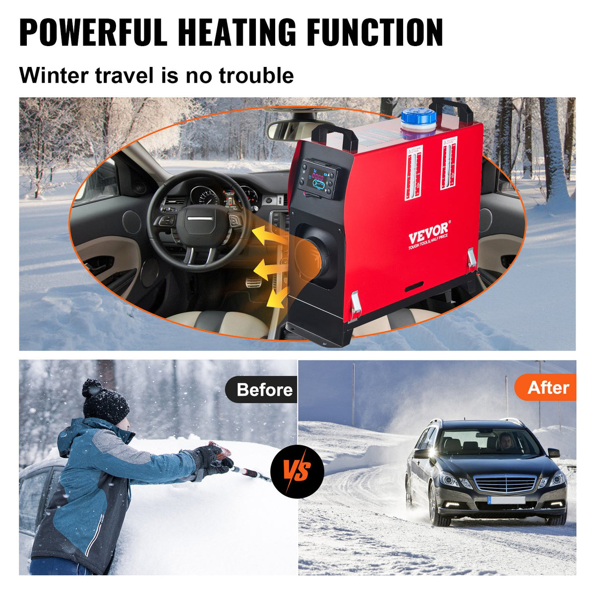 Diesel Heater 12V Diesel Air Heater Muffler 8KW Diesel Air Heater with Remote Control & LCD Thermostat Monitor for Car Trucks Motorhome Boat and Bus