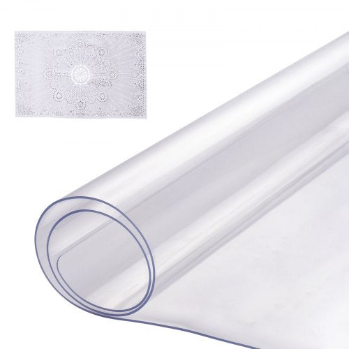 Plastbordsskydd, 14 x 24 tum 1,5 mm tjockt genomskinligt bordsskydd, rektangulär PVC-skrivbordsmatta, vattentät och lättrengörande skrivbordsunderlägg, för kontorsbyrå, matbord, nattduksbord