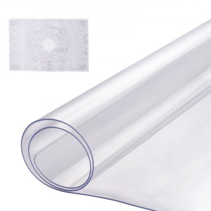 Plastbordsskydd, 14 x 24 tum 1,5 mm tjockt genomskinligt bordsskydd, rektangulär PVC-skrivbordsmatta, vattentät och lättrengörande skrivbordsunderlägg, för kontorsbyrå, matbord, nattduksbord