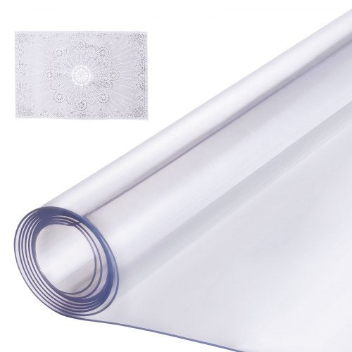 Plastbordsskydd, 24 x 96 tum 1,5 mm tjockt genomskinligt bordsskydd, rektangulär PVC-skrivbordsmatta, vattentät och lättrengörande skrivbordsunderlägg, för kontorsbyrå, matbord, nattduksbord