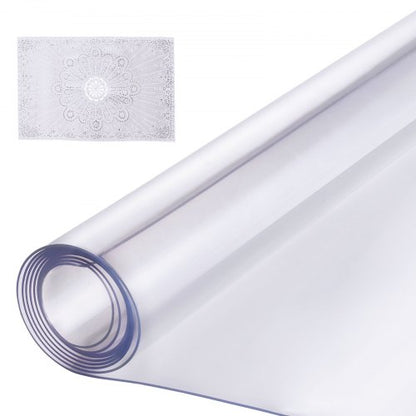 Plastbordsskydd, 24 x 96 tum 1,5 mm tjockt genomskinligt bordsskydd, rektangulär PVC-skrivbordsmatta, vattentät och lättrengörande skrivbordsunderlägg, för kontorsbyrå, matbord, nattduksbord
