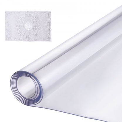 Plastbordsskydd, 30 x 60 tum 1,5 mm tjockt genomskinligt bordsskydd, rektangulär PVC-skrivbordsmatta, vattentät och lättrengörande skrivbordsunderlägg, för kontorsbyrå, matbord, nattduksbord