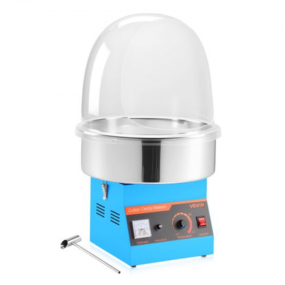 Electric Cotton Candy Machine, 1000W Commercial Floss Maker With Cover, Commercial Cotton Candy Machine w/Stainless Steel Bowl & Sugar Scoop, Ideal for Carnival, Birthday, Family Party, Blue