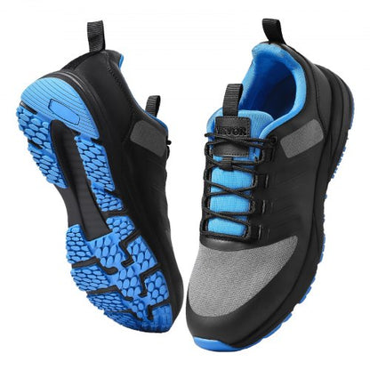 Crosstrainingskor, W-vidd sneakers UK storlek 10, skor med bred tåbox, stöd för hålfoten och justerbar snörning, träningsskor för löpning, gymnastik, hundpromenader och tyngdlyftning (svart)