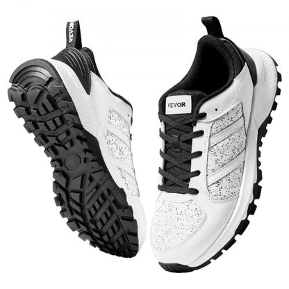 Crosstrainingskor, M-breda sneakers, storlek 7, skor med bred tå, stöd för hålfoten och justerbar snörning, träningsskor för löpning, gymnastik, hundpromenader och tyngdlyftning (vit)