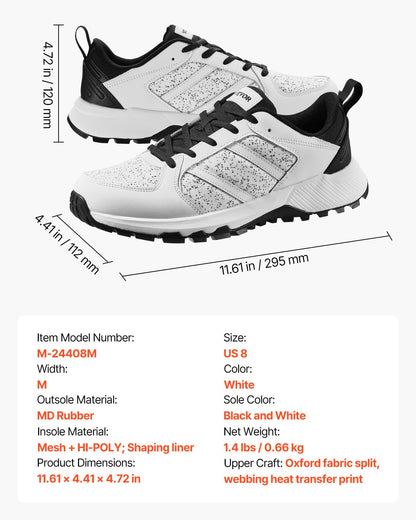 Crosstrainingskor, M-breda sneakers, storlek 7, skor med bred tå, stöd för hålfoten och justerbar snörning, träningsskor för löpning, gymnastik, hundpromenader och tyngdlyftning (vit)