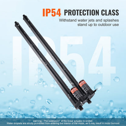 2 st 12V linjära aktuatorer 760 mm 9 mm/s 99,79 kg/1000N IP54-skydd