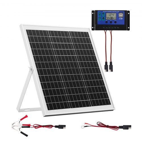 20W 12V Solar Panel Battery Charger, Solar Battery Trickle Charger Maintainer with Intelligent MPPT Controller & Adjustable Mount Bracket, IP67 Waterproof for Car Boat RV Motorcycle Trailer