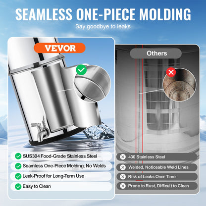 Gravity-fed Water Filter System, 1.5G 304 Stainless-Steel Countertop System, Water Filtration System, Reduces Lead and up to 99% of Chlorine, with 2 Carbon Filters & Spigot, for Home Camping RV