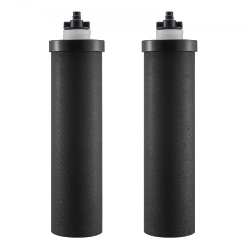 Vattenfilterutbyte, Reningselement, Ersättningsfilter med aktivt kol, Lättbytbart vattenfilter, Vattenfiltersystem med gravitation, Kompatibelt med de flesta märken, 2-pack, Svart
