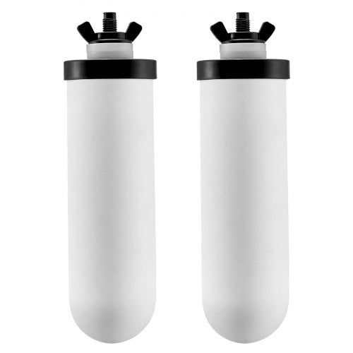 Vattenfilterutbyte, Reningselement, Keramiska reservfilter, Lättbytbart vattenfilter, Gravitationsvattenfiltersystem, Kompatibelt med de flesta märken, 2-pack, Vit