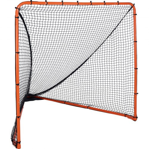 Lacrossemål, 1,8 x 1,8 m lacrossenät, hopfällbar bärbar lacrosseträningsutrustning för trädgården, träningsnät med stålram, snabb och enkel montering av lacrossemål, perfekt för ungdoms- och vuxenträning, orange