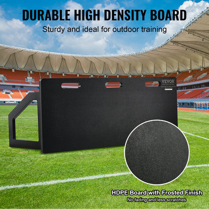 Fotbollsrebounderbräda, 114,3 x 45,7 cm bärbar fotbollsvägg med 2 reboundervinklar, hopfällbar HDPE-rebounderbräda, fotbollsträningsutrustning för barn och vuxna, passnings- och skottträning