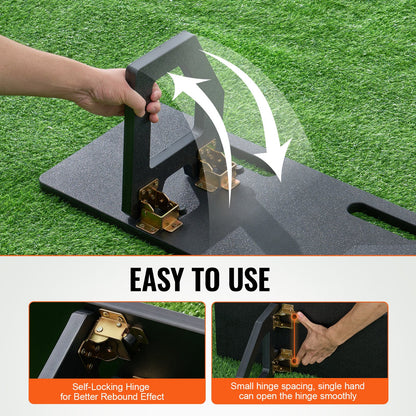 Fotbollsrebounderbräda, 40"x12" bärbar fotbollsvägg med 2 vinklar för rebound, hopfällbar HDPE kickback-reboundbräda, fotbollsträningsutrustning för barn och vuxna, passnings- och skottträning