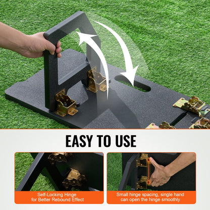 Fotbollsrebounderbräda, 45"x13" bärbar fotbollsvägg med 2 vinklar för rebound, hopfällbar HDPE kickback-reboundbräda, fotbollsträningsutrustning för barn och vuxna, passnings- och skottträning
