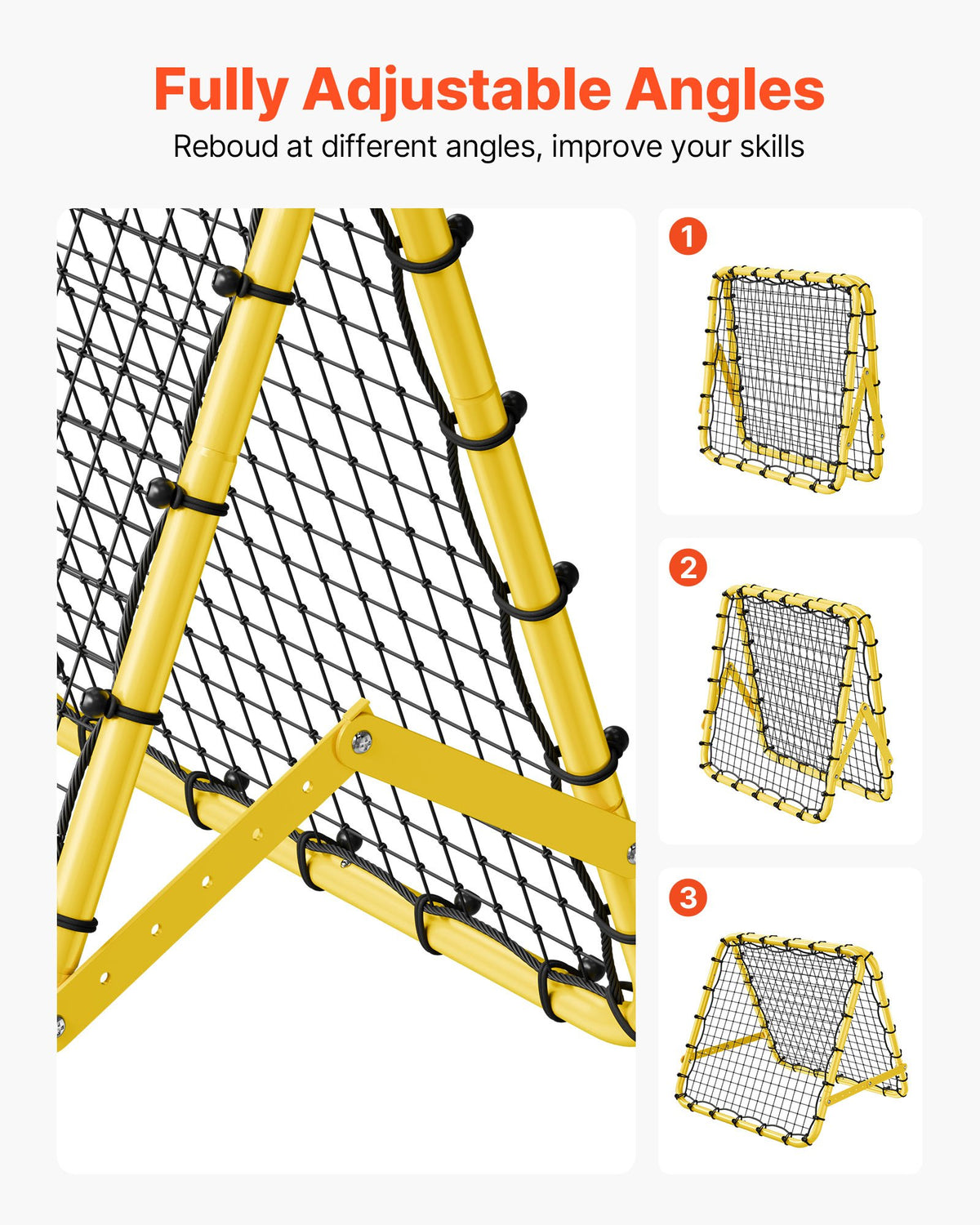 Fotbollsnät med rebounder, 100 cm x 85 cm x 90 cm, bärbara fotbollsträningsgåvor, fullt justerbara vinklar, hjälpmedel och utrustning för barn, tonåringar och alla åldrar, enkel uppsättning och perfekt förvaring