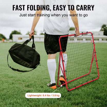 Fotbollsnät för rebounder, kickback 99,1x99,1 cm, bärbara fotbollsträningsgåvor, komplett målnät, hjälpmedel och utrustning för barn, tonåringar och alla åldrar, enkel uppsättning och perfekt förvaring