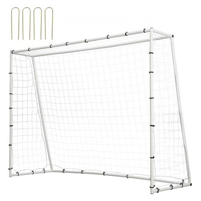 Fotbollsreboundtränare, 8x6FT järnfotbollsträningsutrustning, sportfotbollsreboundervägg med dubbelsidigt reboundnät och mål, perfekt för trädgårdsövning, soloträning, passningar