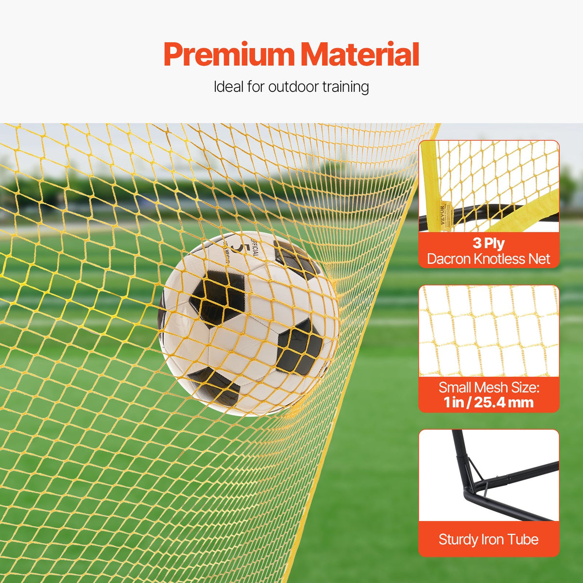 Fotbollsrebounder, bärbar fotbollstränare, 7x7FT järn- och polyesterträningsutrustning för fotboll, sportfotbollsreboundervägg med bärbar väska, perfekt för lagträning, passningar, volleyboll
