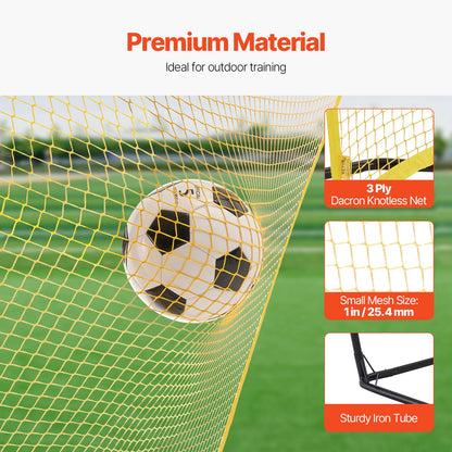 Fotbollsrebounder, bärbar fotbollstränare, 7x7FT järn- och polyesterträningsutrustning för fotboll, sportfotbollsreboundervägg med bärbar väska, perfekt för lagträning, passningar, volleyboll