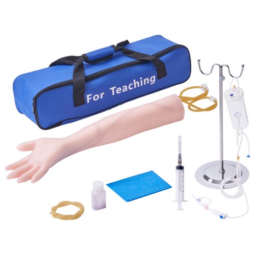 Flebotomiövningskit, IV-venpunktionskit för intravenös träning, högsimulerad IV-övningsarmskit med bärväska, övning och perfekta IV-färdigheter, för sjuksköterskestudenter och yrkesverksamma