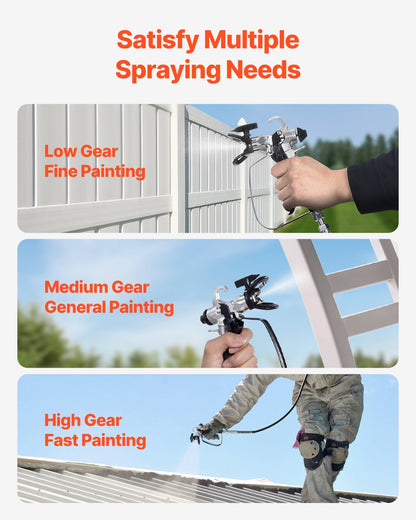 Stativ Airless färgspruta, 650W högeffektiv airless spruta, 3000PSI elektrisk färgspruta förlängningsstång och rengöringskit för inomhus- och utomhusmöbler/staket/hem/hus