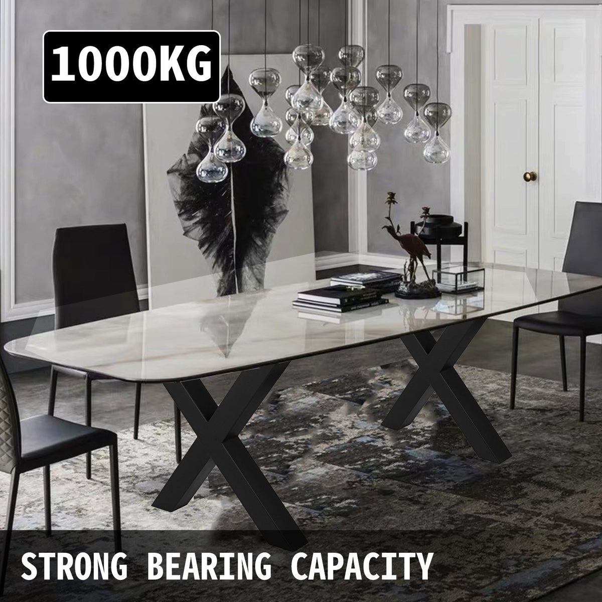 Metal Table Legs 28.4 x 29.9 Inch Black Table Legs Premium steel table legs with X-frame style Steel Bench Legs Country Style Table Legs Furniture Leg Perfect for Coffee Store Home Office Bar